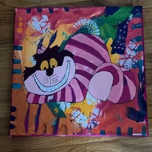 Cheshire Cat Custom Canvas Signed Painting